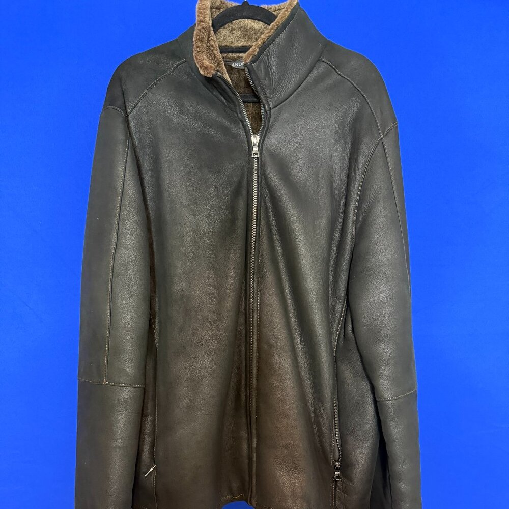 Andrew Marc Men's Shearling-lined Leather Jacket - LARGE - Picture 2 of 8